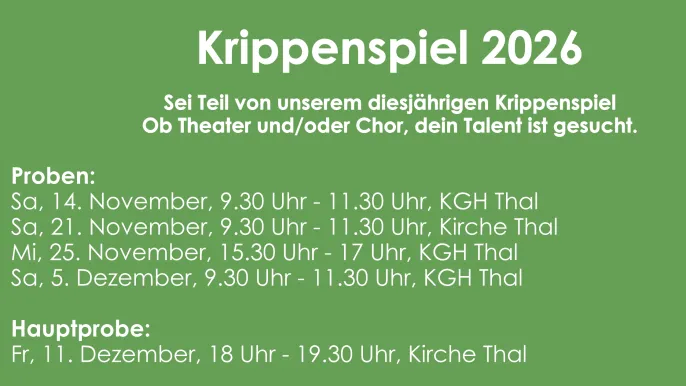 2026 Krippenspiel (Foto: KG Thal-Lutzenberg) 2026 Krippenspiel (Foto: KG Thal-Lutzenberg)